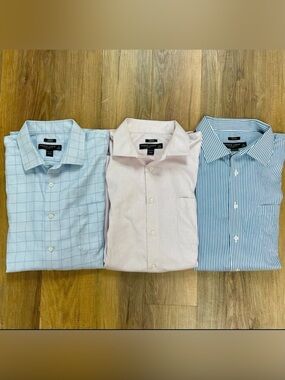 Pronto Uomo bundle of 3 button down collared dress shirts, Size mens 2XL EUC